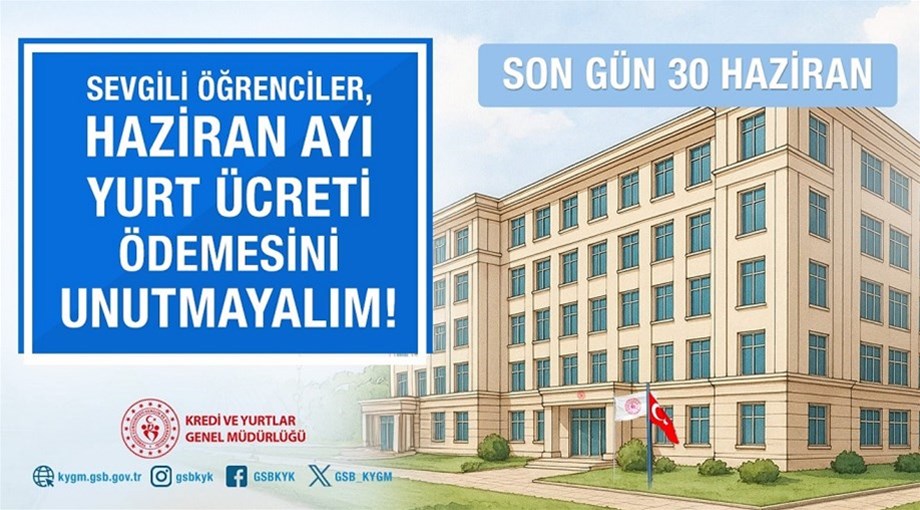 Haziran Ayı Yurt Ücretinin Ödenmesi